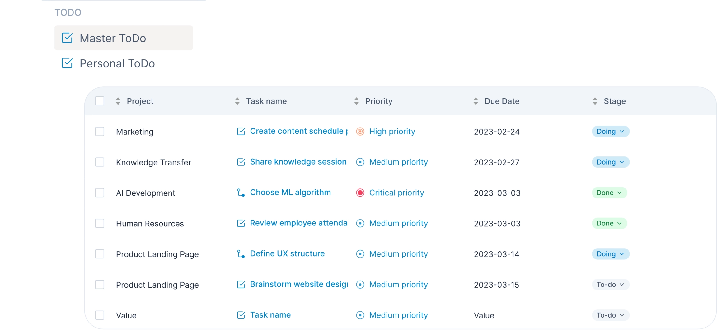 Check all your tasks across different projects with Master ToDo, available in Klever ToDo